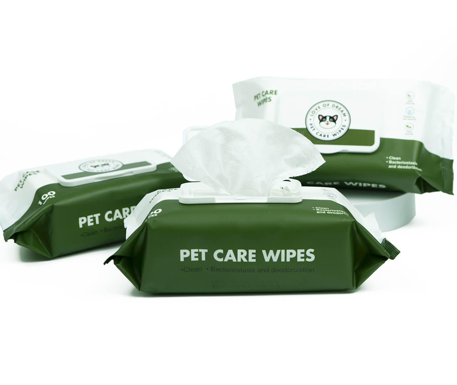 Pet Wipes for Dogs Cats Natural HOTS-PW005-61